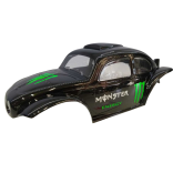 BOLHA FUSCA BAJA 1/8 PINTADA PRETA MONSTER ENERGY PARA REVO 3.3 / E-REVO / T-E MAXX 3.3 / SAVAGE / SUMMIT / MAD FORCE , ETC PINTADA LYNX LHP0846 ME